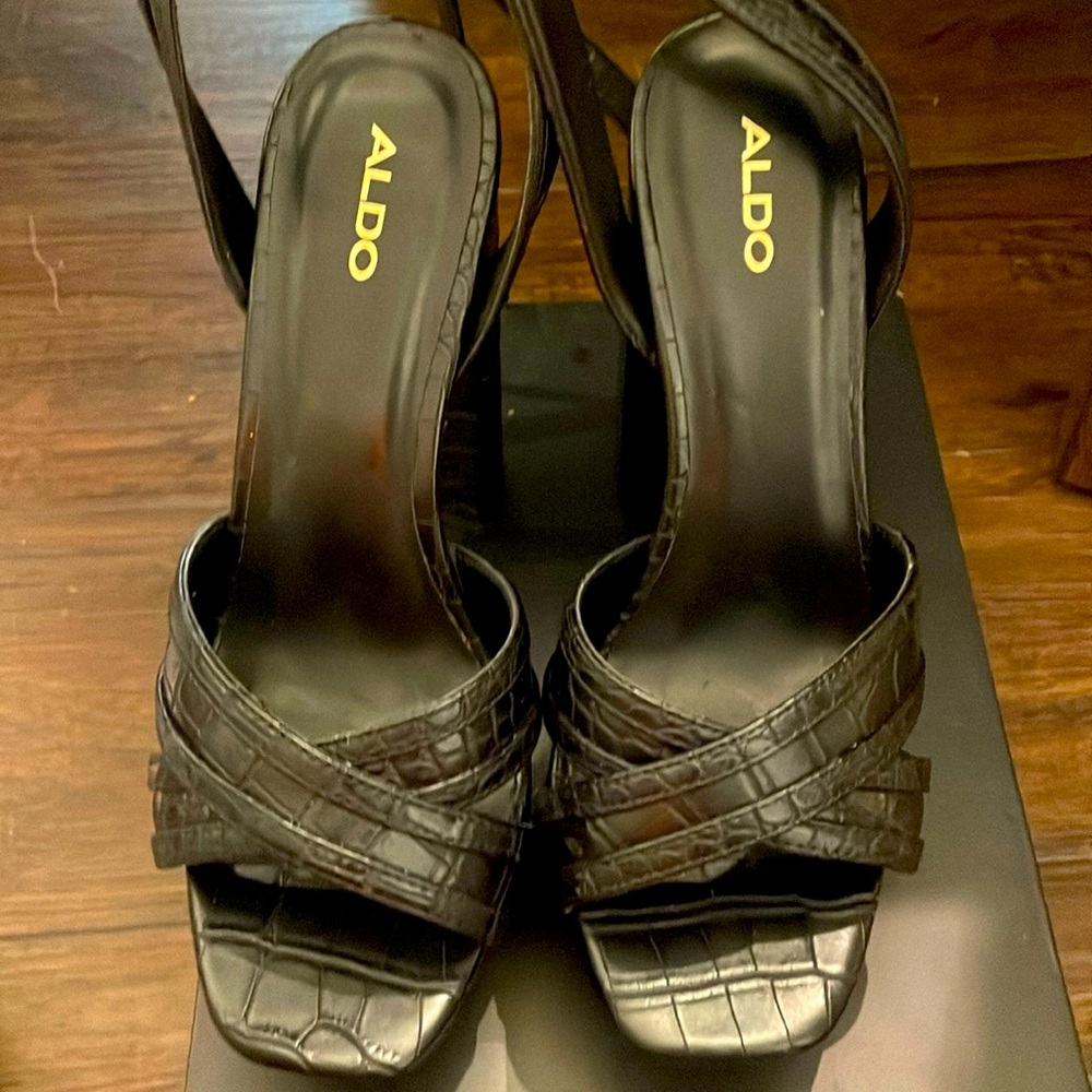 Aldo Black Heels/Wedges